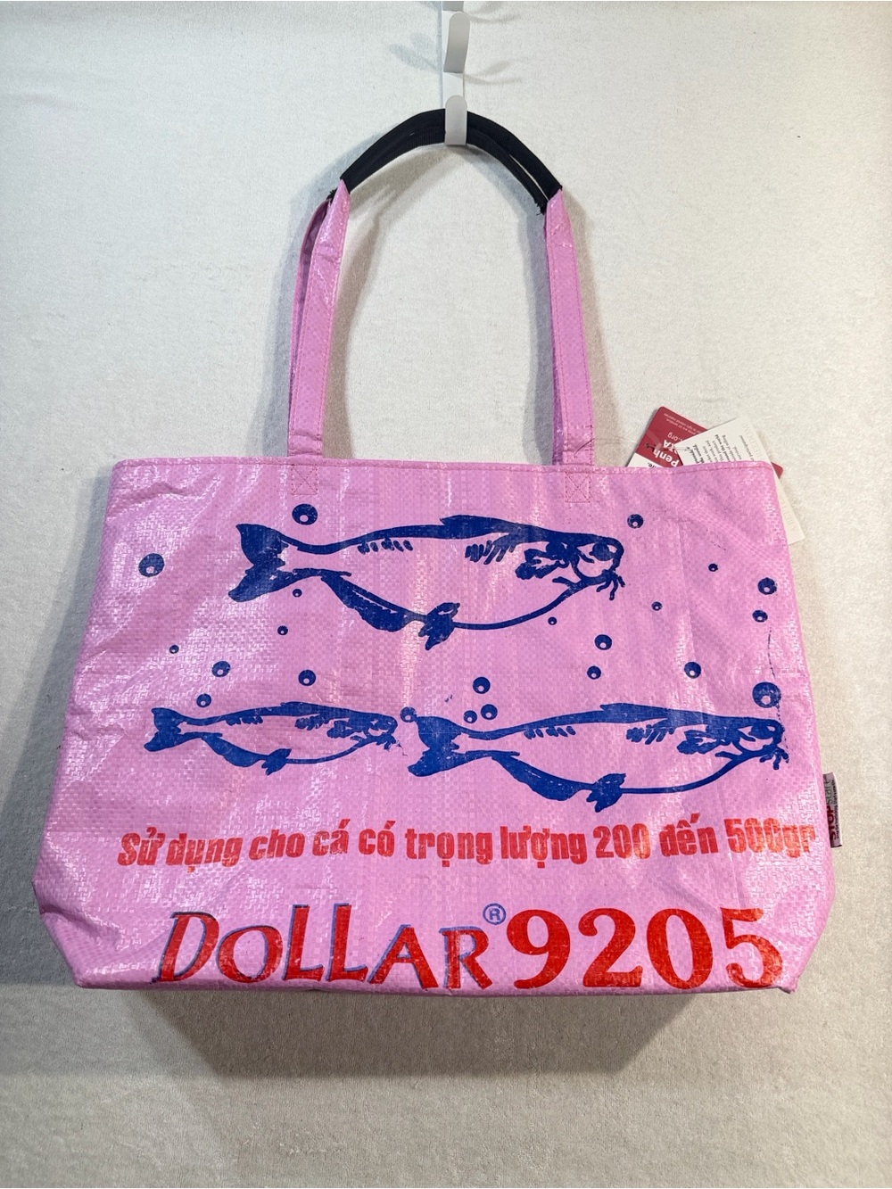Pink Fish Print Tote Bag